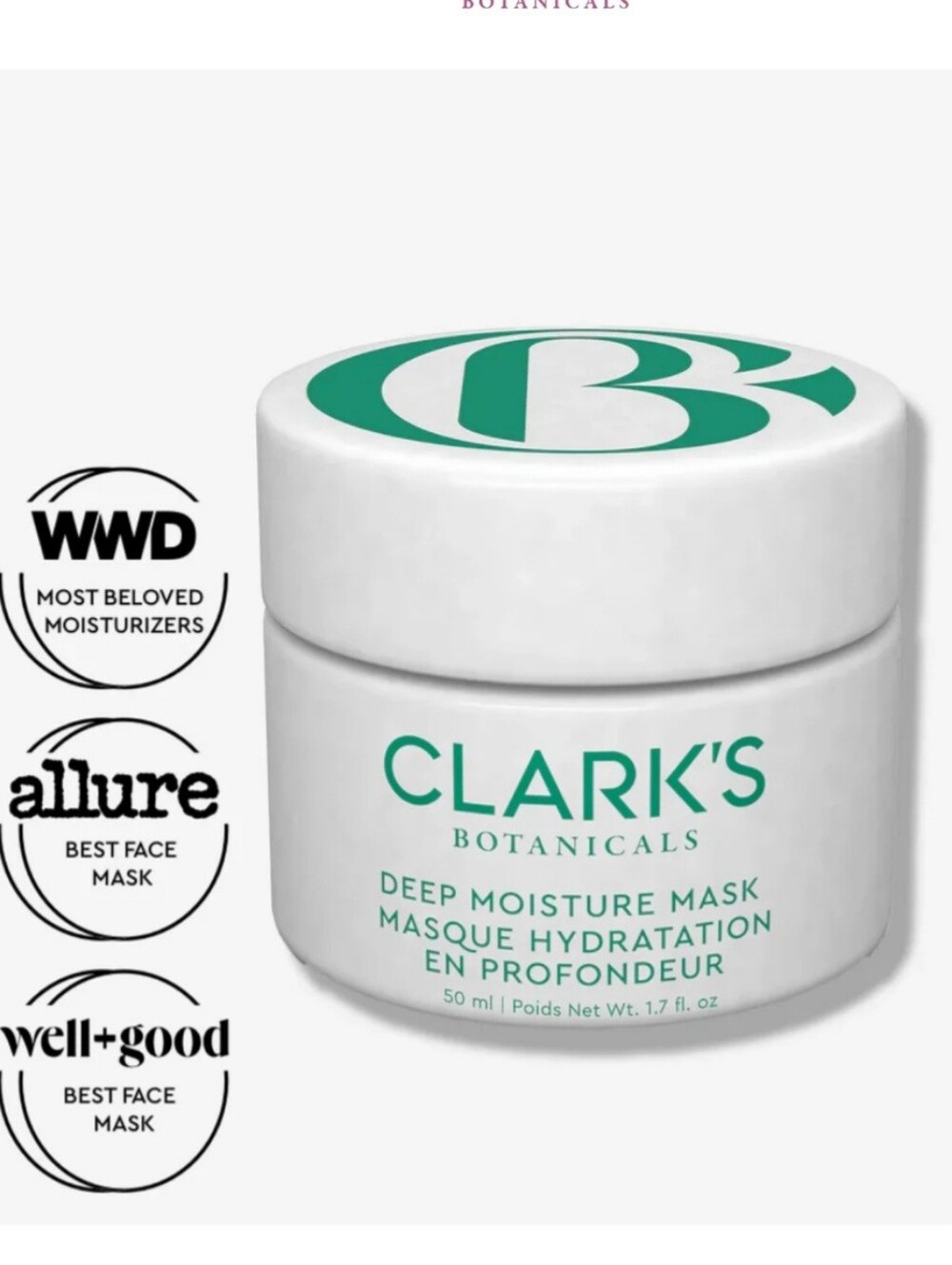 Deep Moisture Mask - White with Teal Text